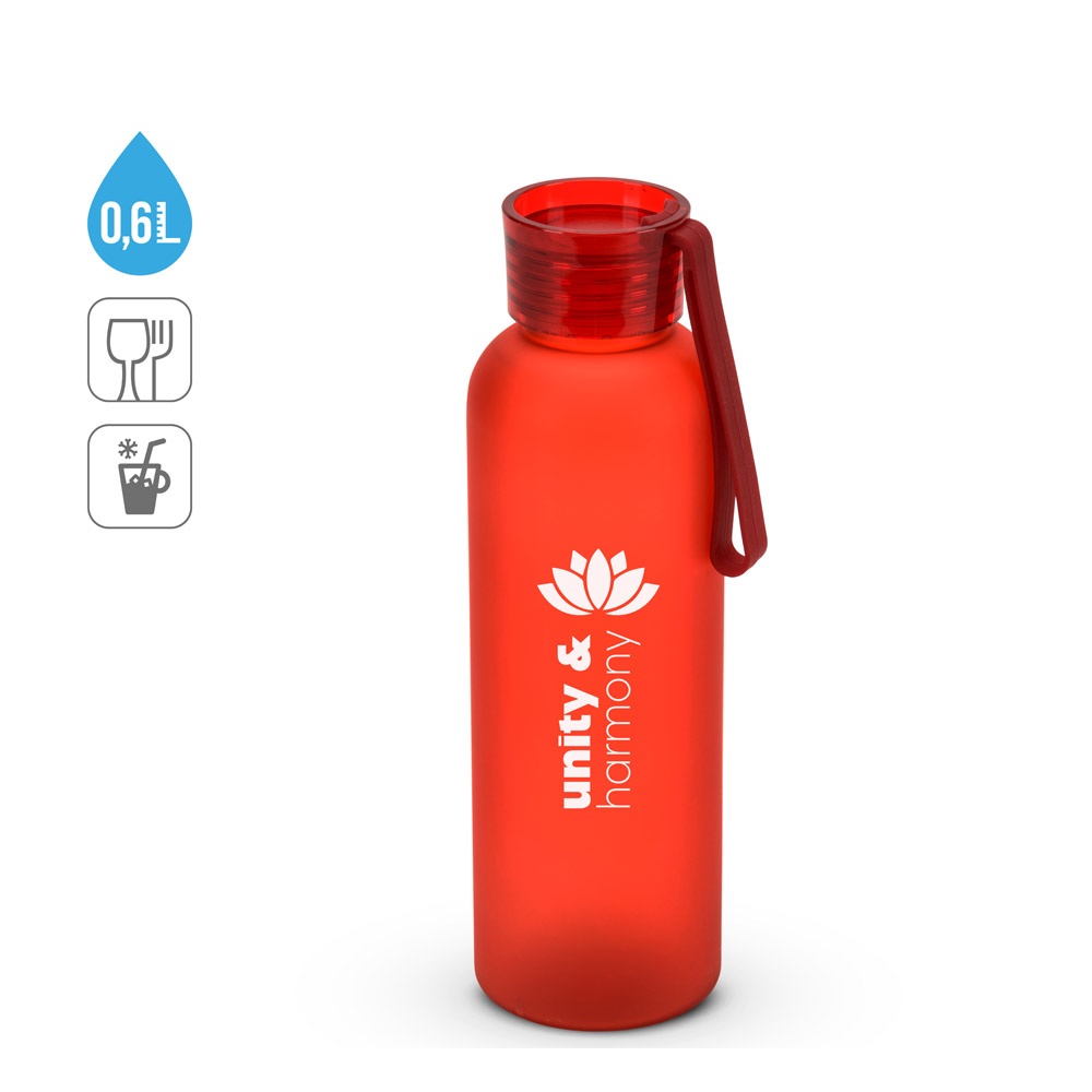 RIO rPET. Recyklovaného PET (100% rPET) fľaša s matným povrchom 600 ml