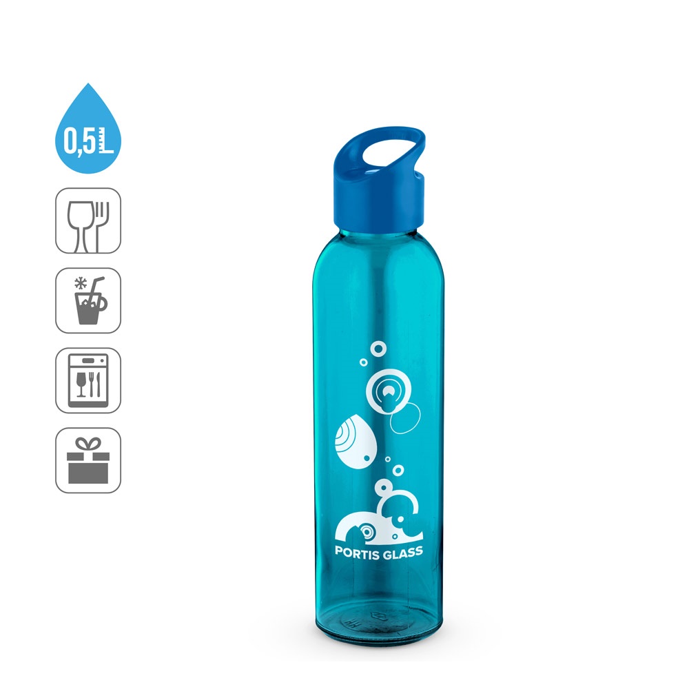 PORTIS GLASS. Sklenená fľaša s PP uzáverom 500 ml