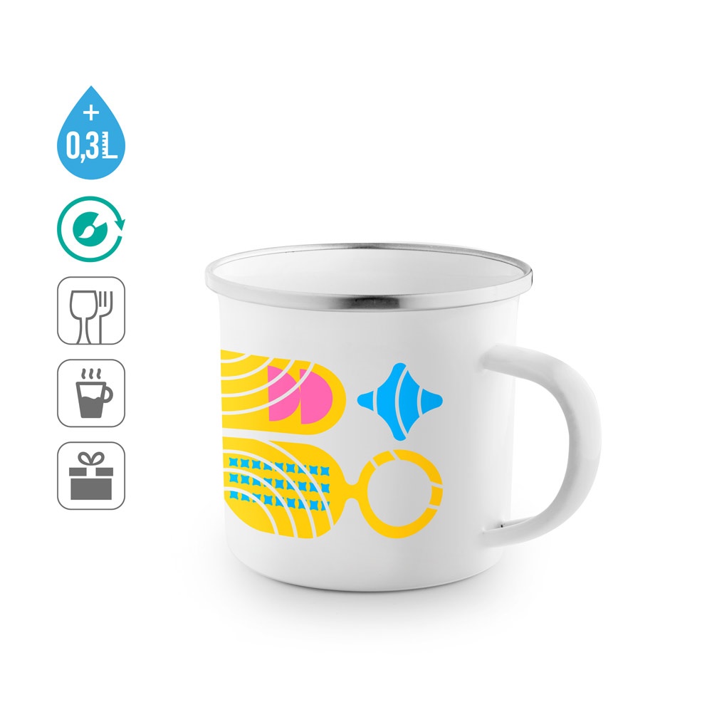 GOTZE SUB. Smaltovaný hrnček na sublimáciu 350 ml