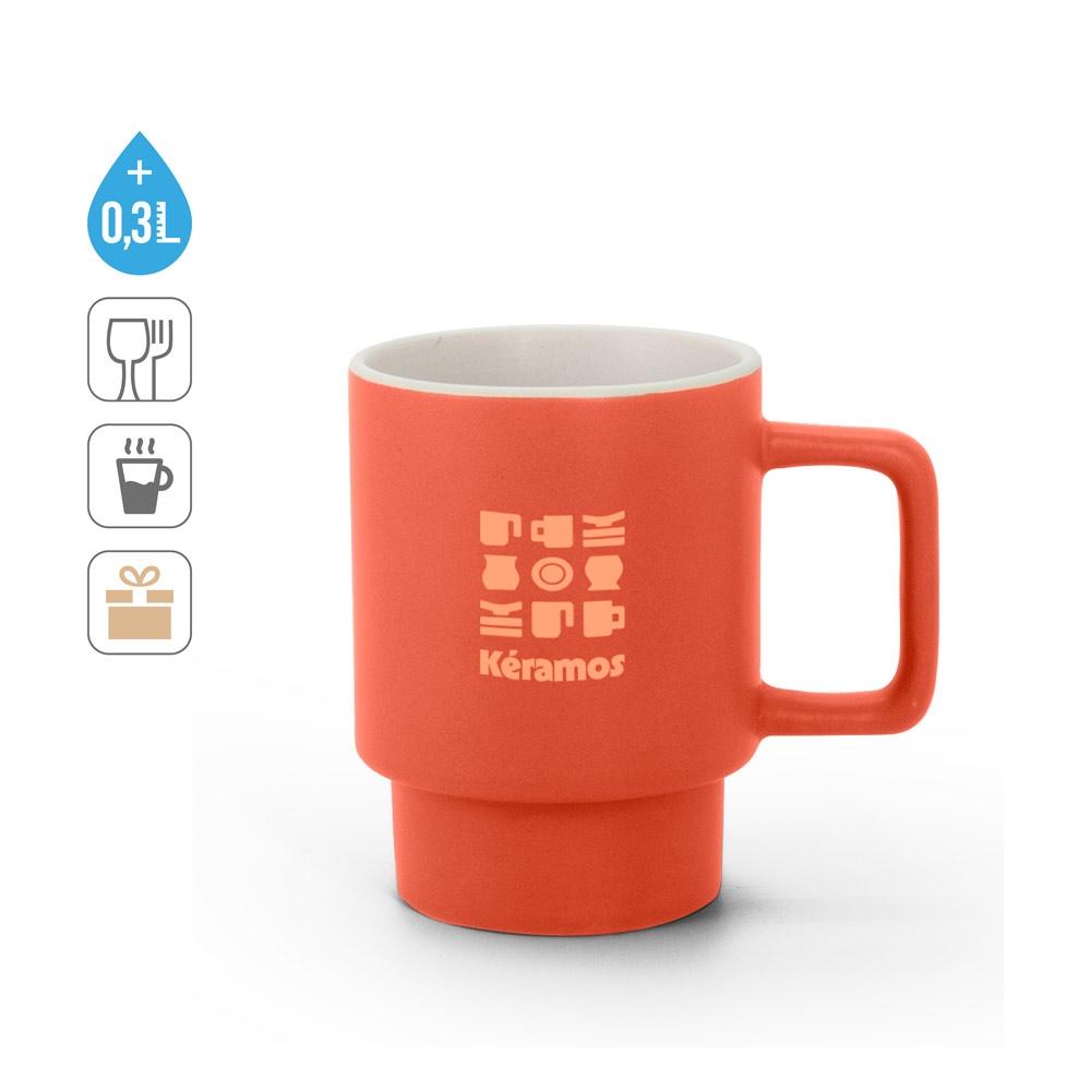 KUERTEN. Keramický hrnček s matným povrchom, 330 ml