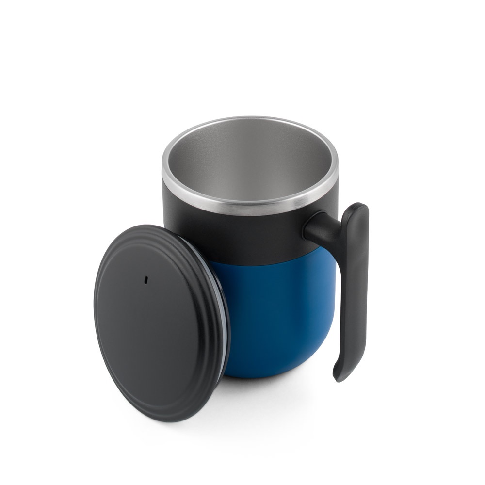 MALDINI. Mug de voyage avec paroi intérieure en acier inoxydable et finition mate, 400 ml