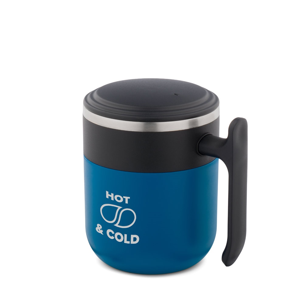 MALDINI. Mug de voyage avec paroi intérieure en acier inoxydable et finition mate, 400 ml