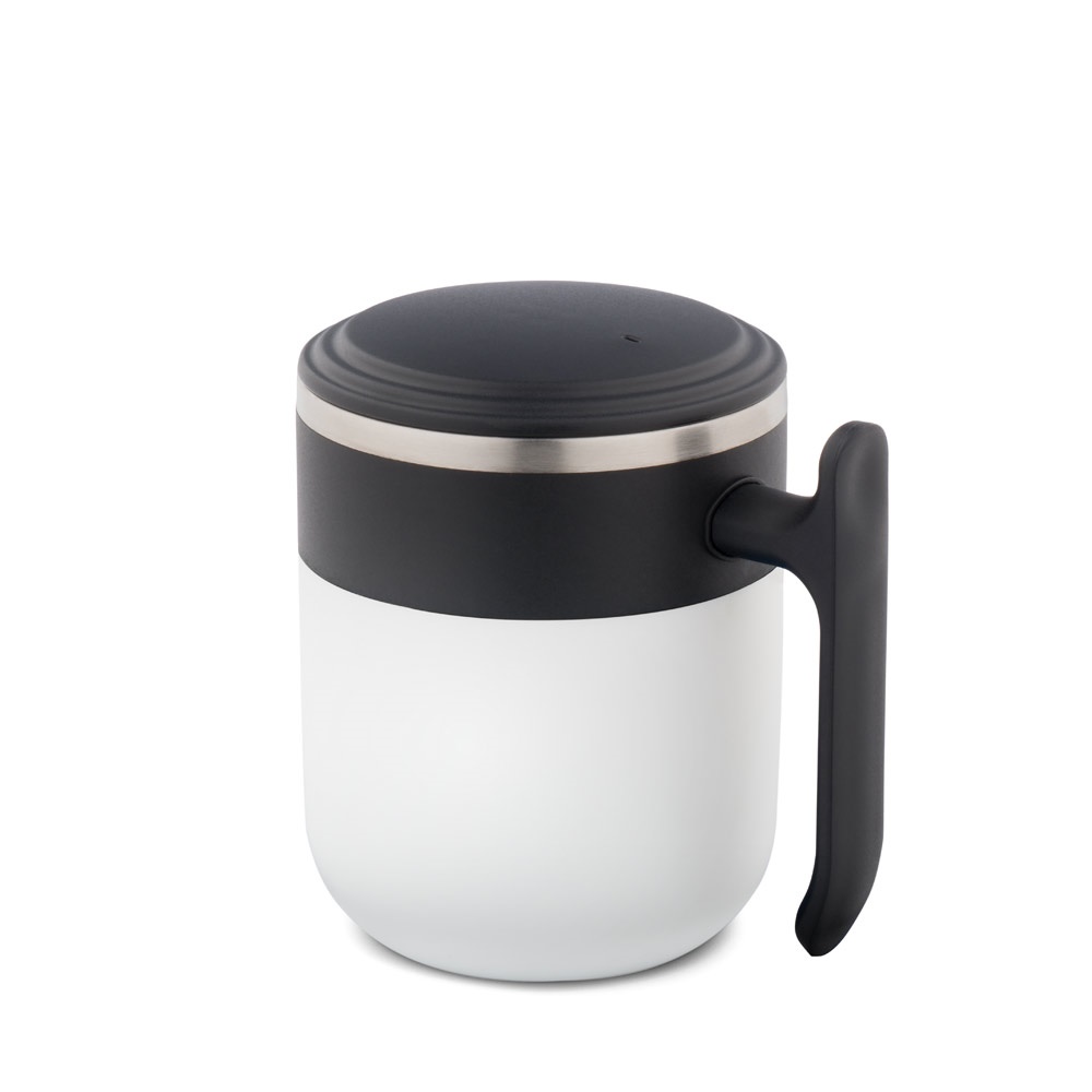 MALDINI. Mug de voyage avec paroi intérieure en acier inoxydable et finition mate, 400 ml