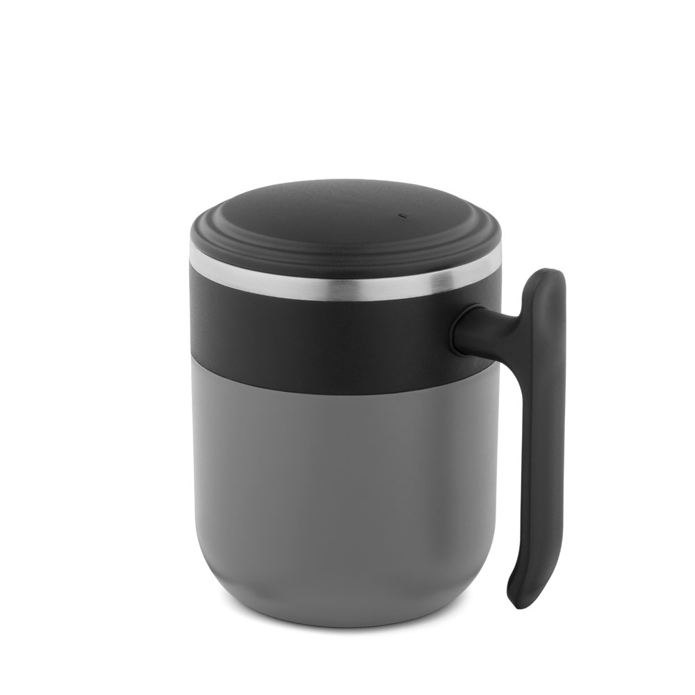 MALDINI. Mug de voyage avec paroi intérieure en acier inoxydable et finition mate, 400 ml