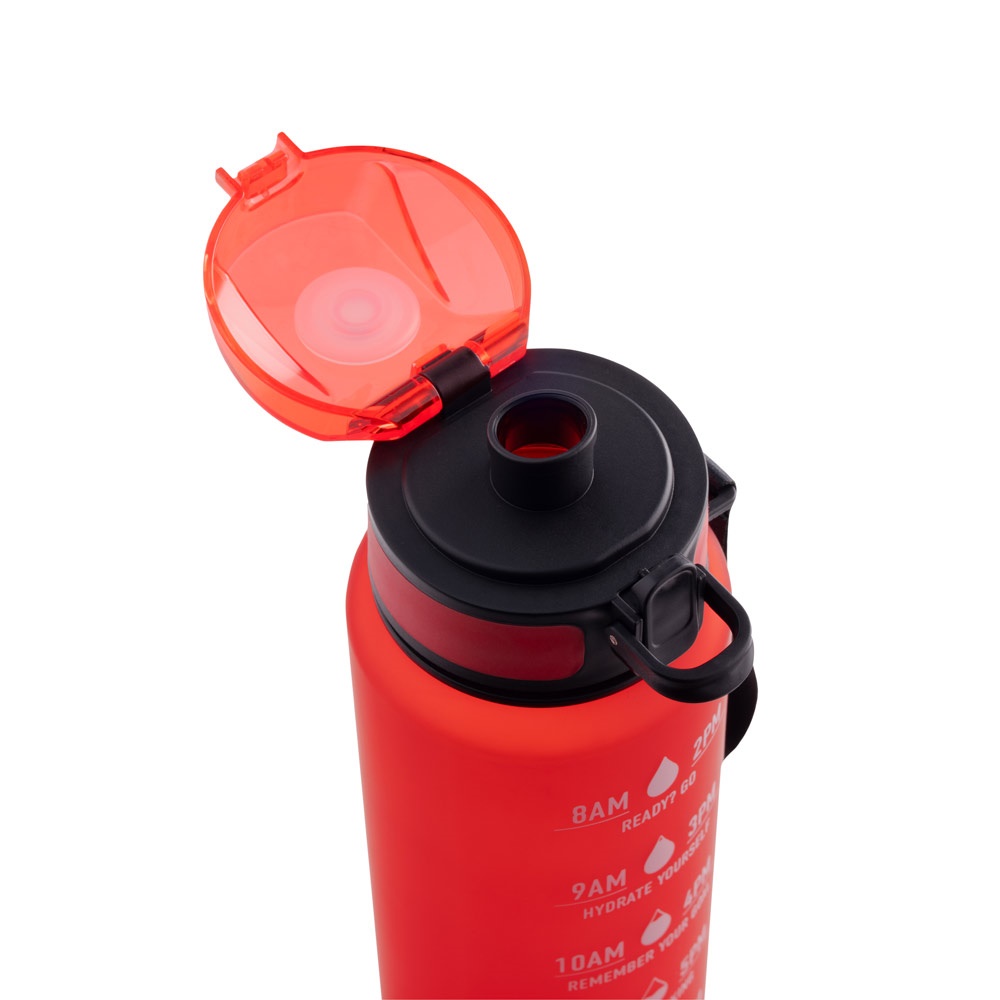 ERIKSSON. Bouteille en PET recyclé (100 % rPET), ornée de citations motivantes et d'indications horaires pour vous encourager à boire de l'eau et à rester hydraté tout au long de la journée