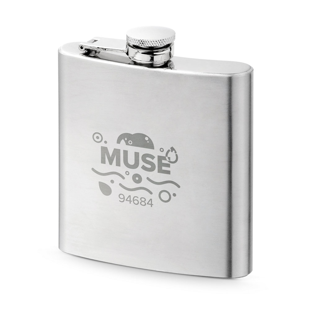 MUSE. Bouteille de poche 180mL en acier inox