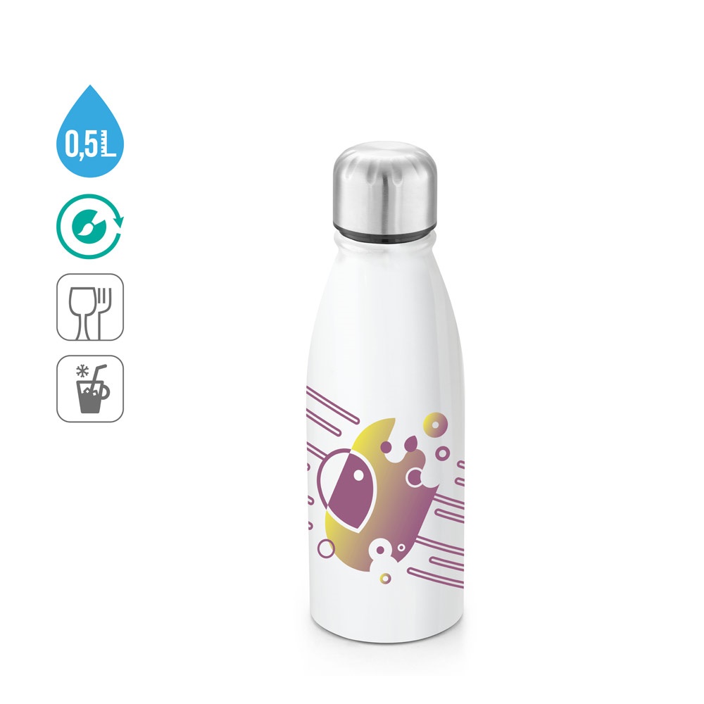 BILLY. Hliníková fľaša sublimačná a uzáver z nerezovej ocele 500 ml