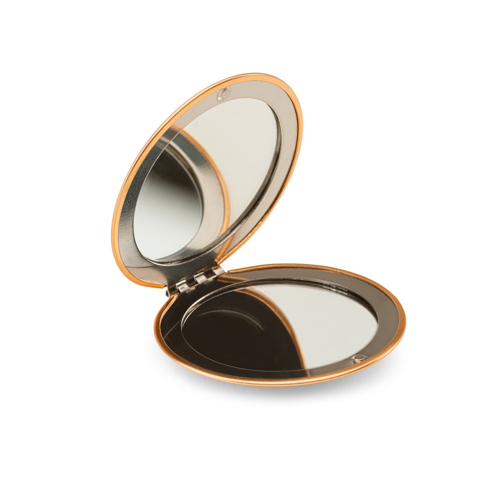 KAYLA. Miroir rond double face en aluminium avec fermeture magnétique