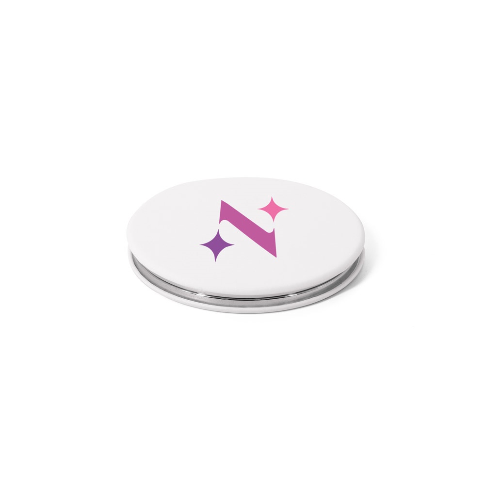 FREYA. Miroir rond double face avec extérieur en PU mat