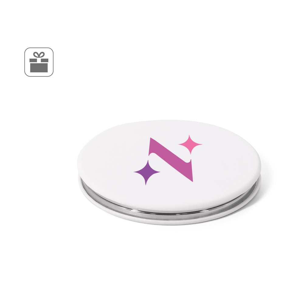 FREYA. Obojstranné okrúhle zrkadlo s matným PU povrchom