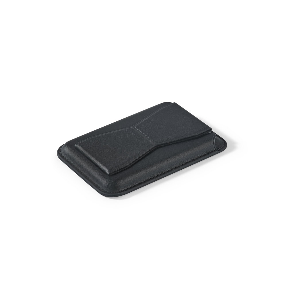 CONNOR. Porte-cartes magnétique en cuir PU, se fixe facilement à l'arrière de votre téléphone portable, avec blocage RFID
