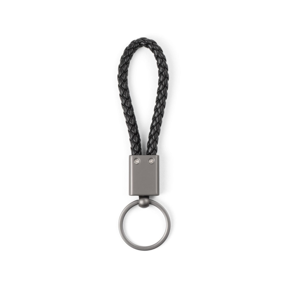 KETCHUM. Porte-clés rectangulaire avec cordon tressé en polyester (21 % recyclé) et 79 % polyuréthane