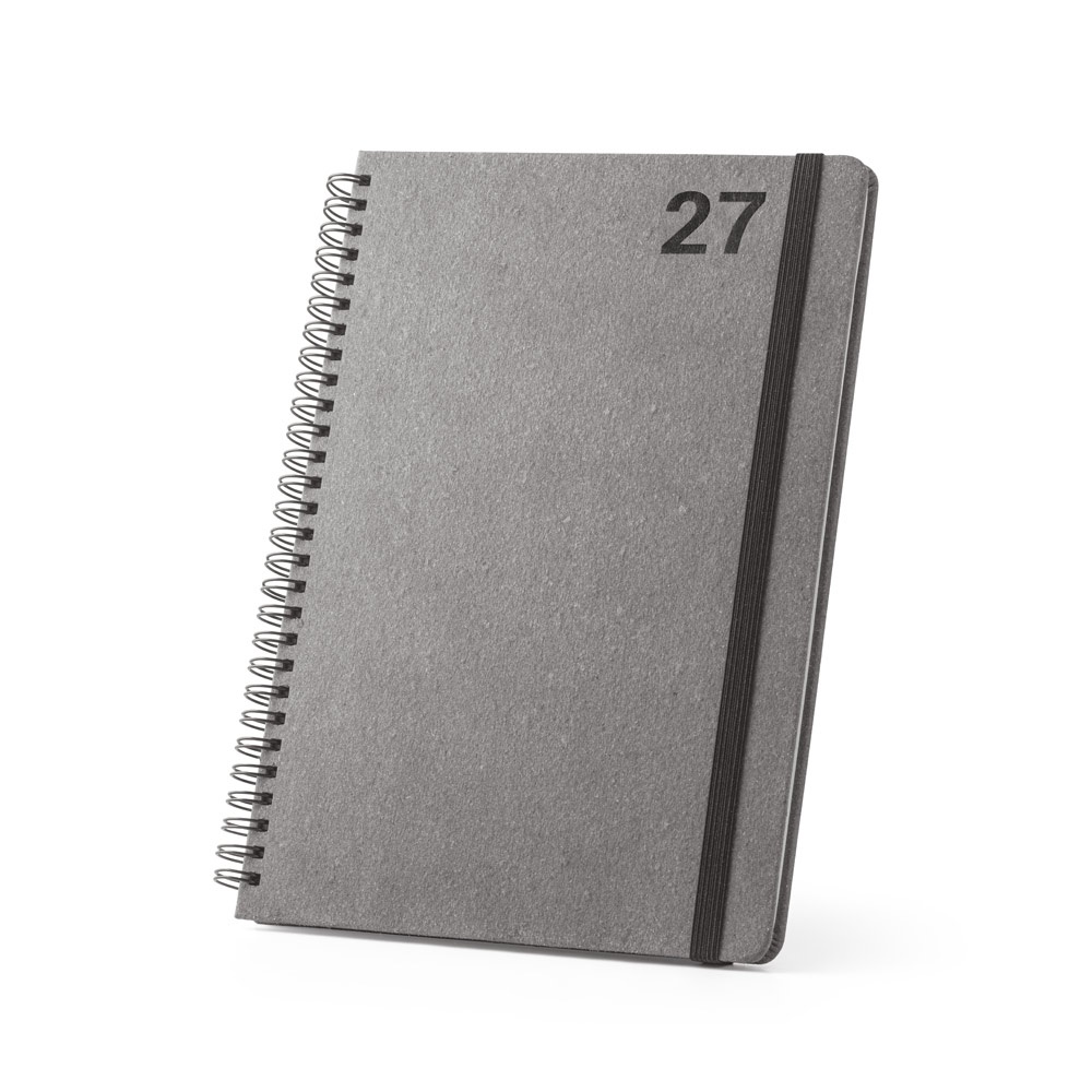 SIMMEL B5. Agenda B5, com argolas, em pele (58% reciclada)