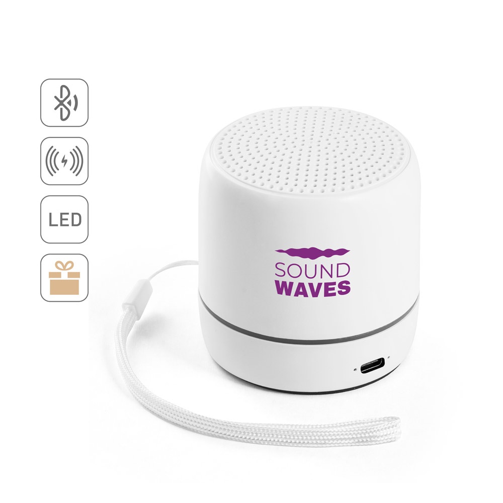 Vue 9 de TURING. Haut-parleur portable 3W avec 4h d'autonomie en ABS recyclé (100% rABS)
