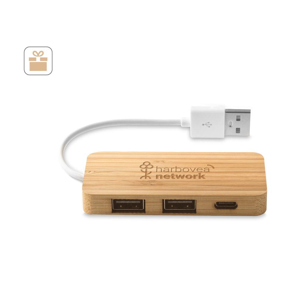 MOSER. HUB sa 2 USB-A i 1 USB-C portom od bambusa