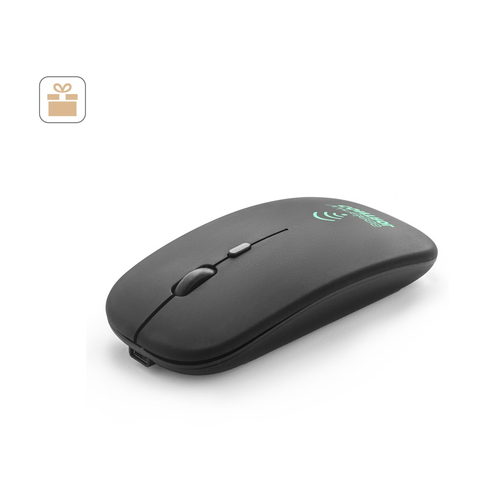 KHAN. Bežični miš sa baterijom od 500mAh u recikliranog ABS-a (100% rABS)