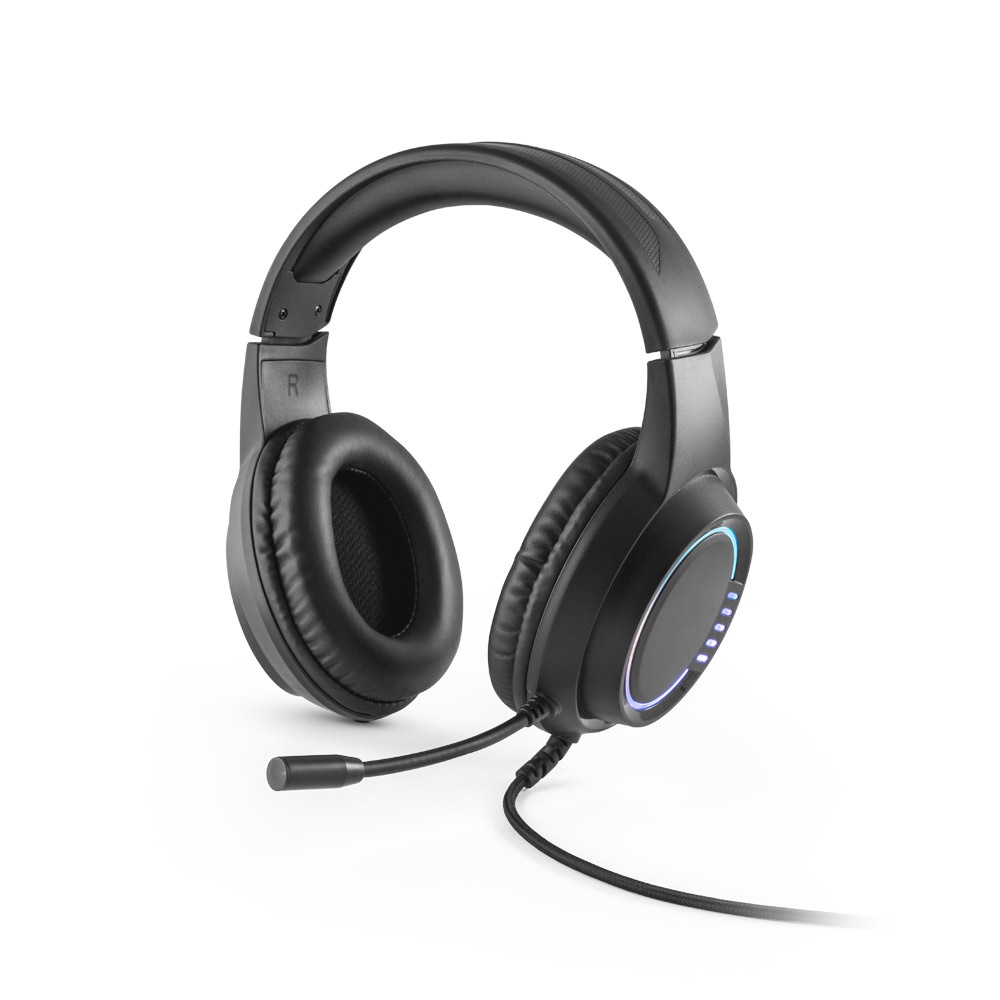 Thorne Headset RGB. Écouteurs avec câble de 2 m, microphone et lumières LED RVB en ABS