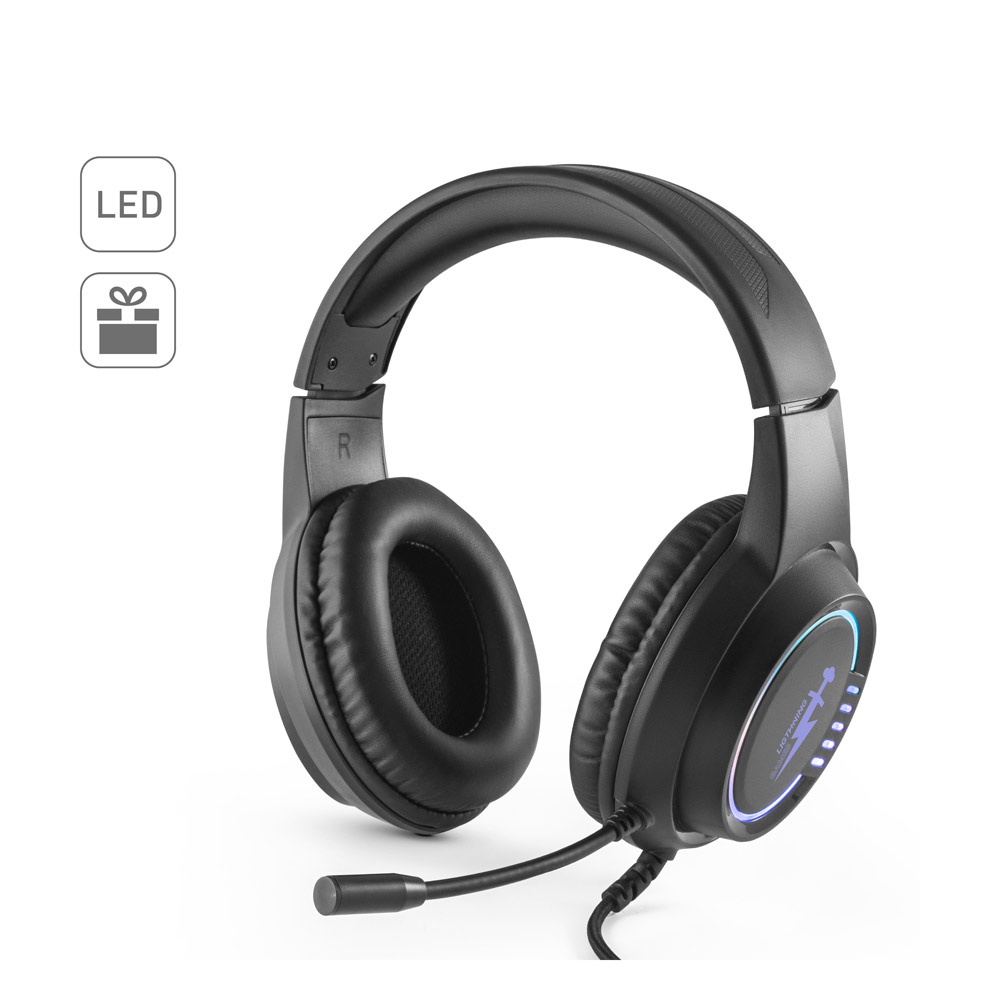 Thorne Headset RGB. ABS gaming slúchadlá sa kablom, mikrofonom i RGB LED svetlima