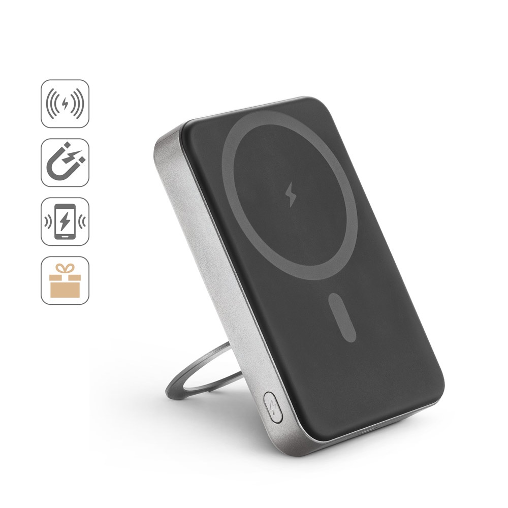 WARSHEL 10. 10 000 mAh magnetická power banka s 15W superrýchlou bezdrôtovou nabíjačkou z recyklovaného ABS (100% rABS) so stojanom