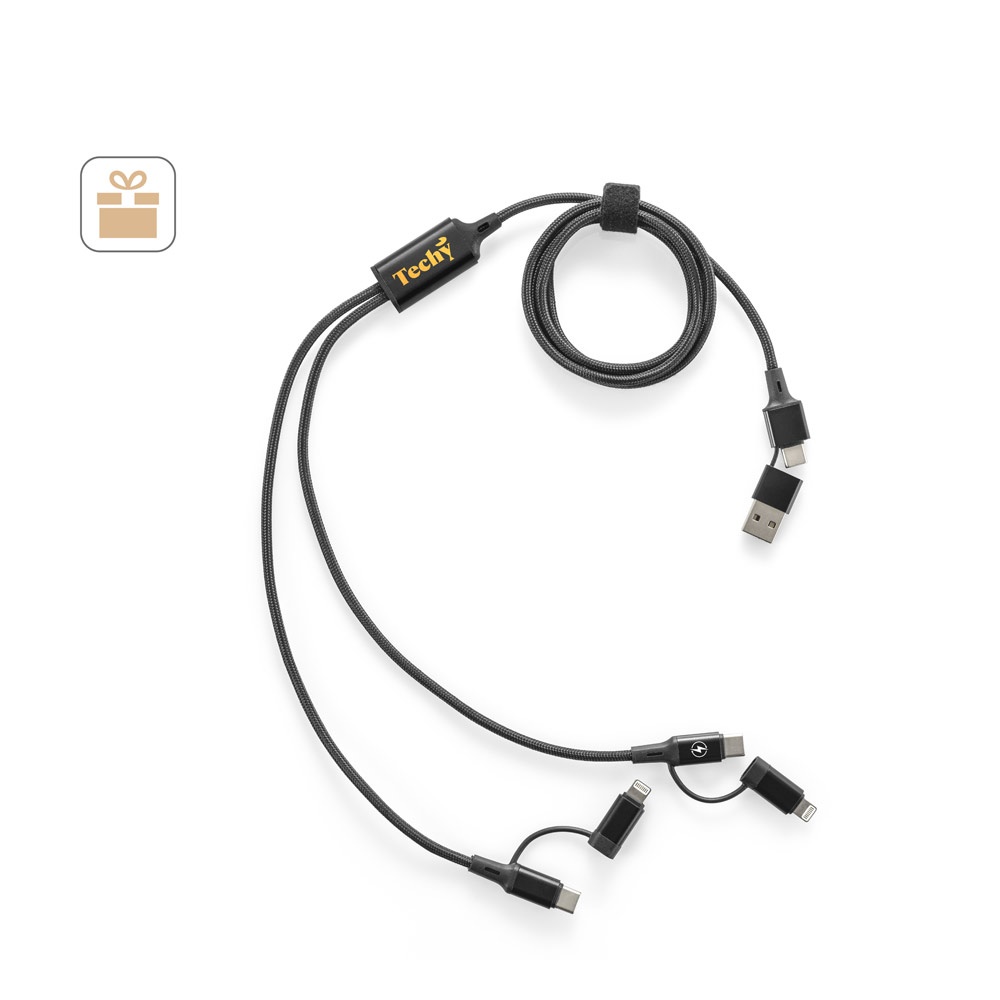 BERTOZZI. Superrýchly USB kábel 6 v 1 z recyklovaného hliníka (20 %) a recyklovaného PET (4 %)