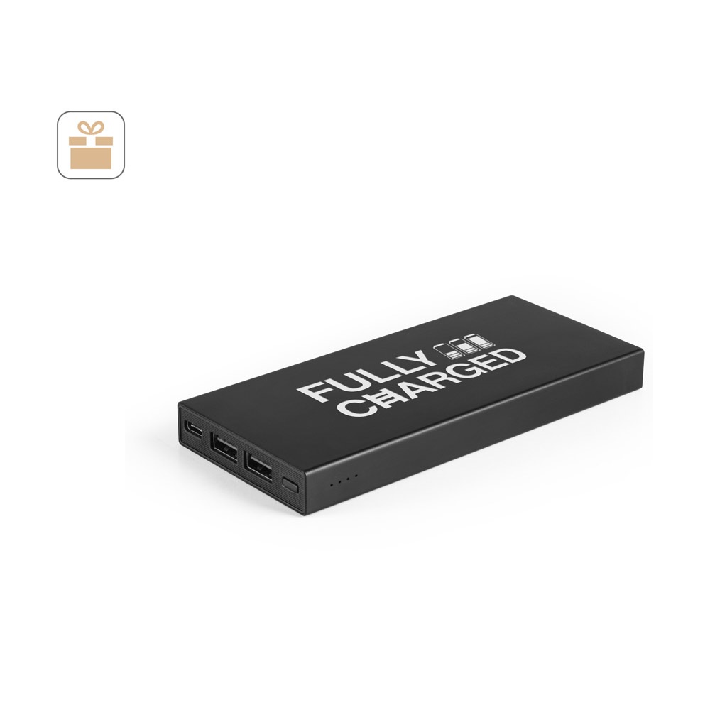 DOROTHY 10. Power banka 10 000 mAh zo recyklovaného hliníka (100% rAL)