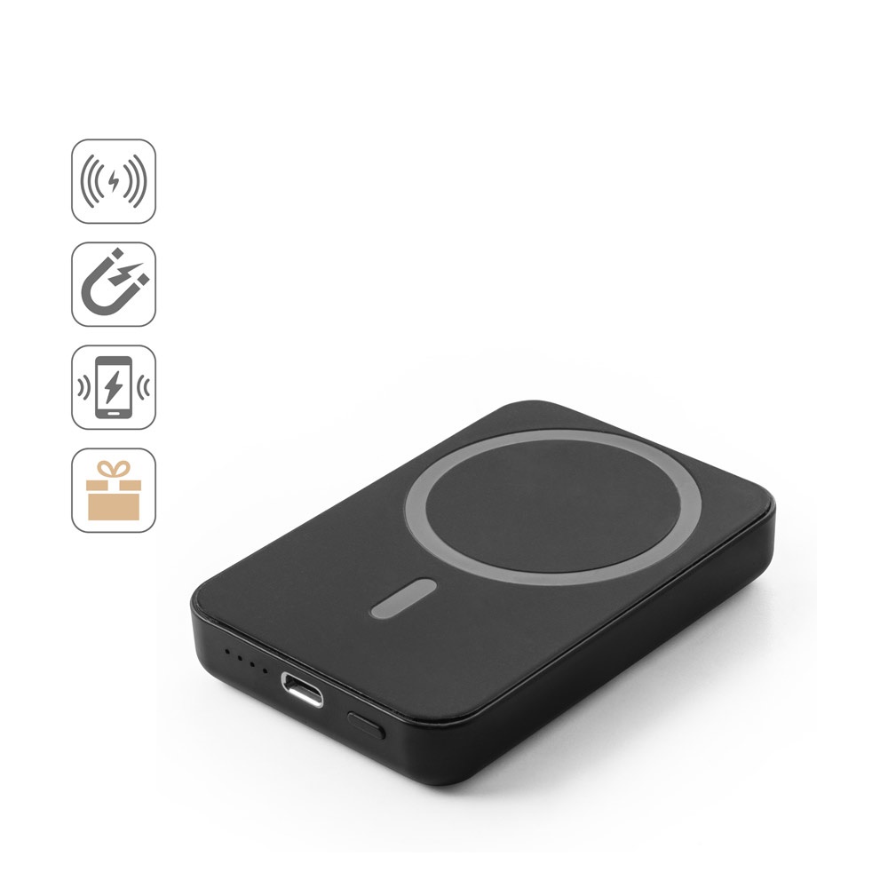 AMPERE 5. 5 000 mAh magnetická power banka s 15 W superrýchlou bezdrôtovou nabíjačkou v recyklovaného ABS-a (100% rABS)