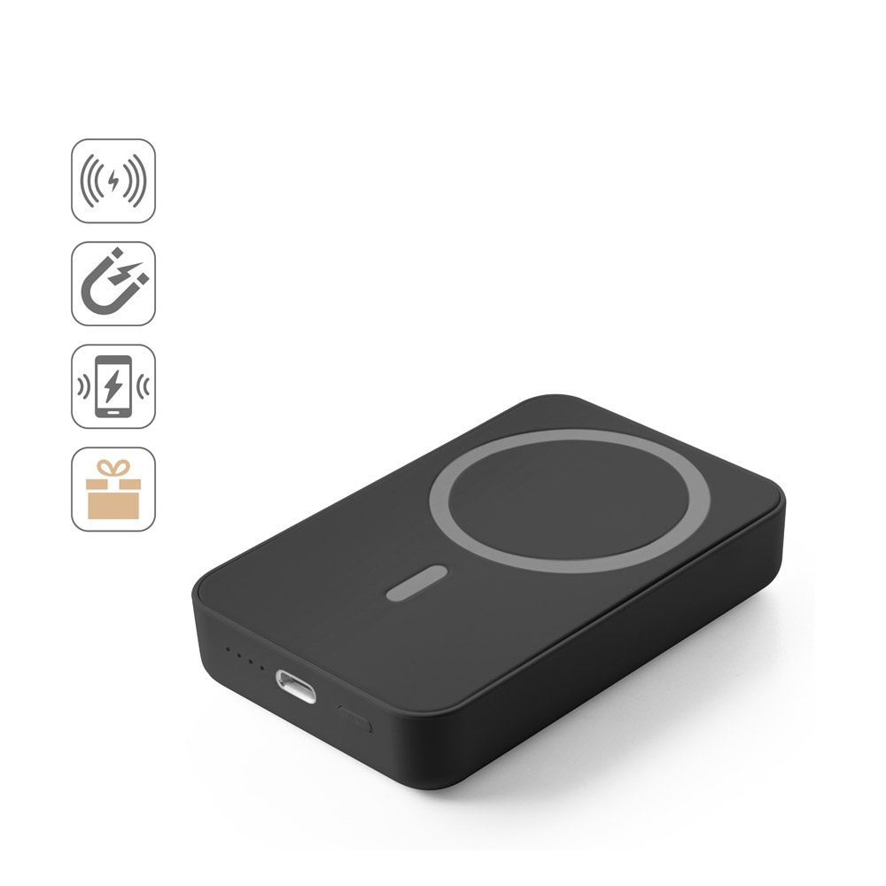 AMPERE 10. 10 000 mAh magnetická power banka s 15 W superrýchlou bezdrôtovou nabíjačkou v recyklovaného ABS-a (100% rABS)