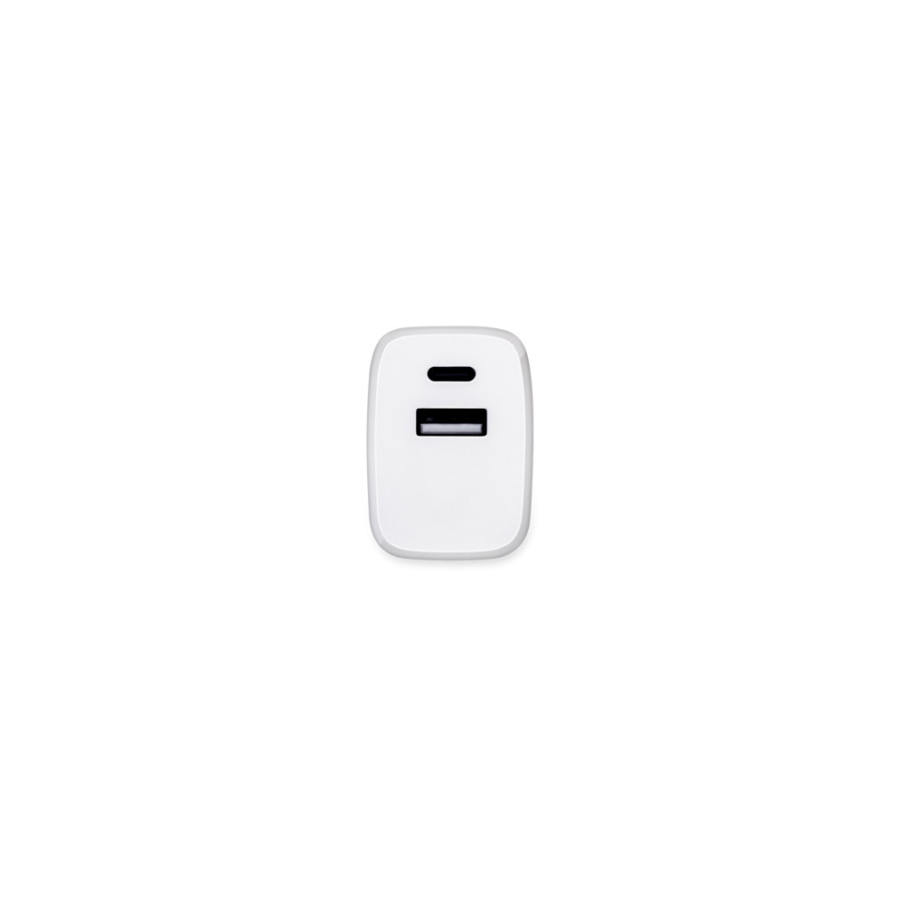 WEGENER. Adaptateur secteur avec port USB-A 18W et USB-C 20W en ABS recyclé (100 % rABS)