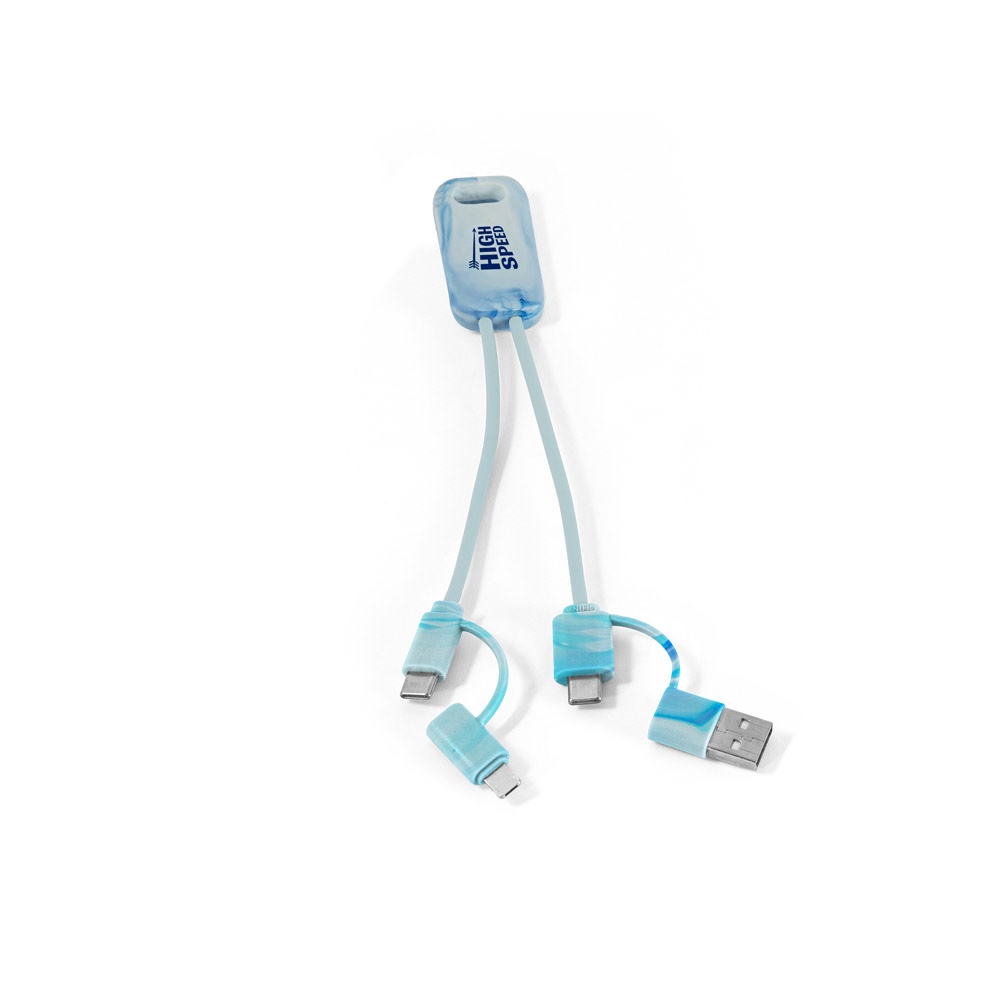 BERNERS. Câble USB 6-en-1 ultra-rapide en PET recyclé (100 % rPET)
