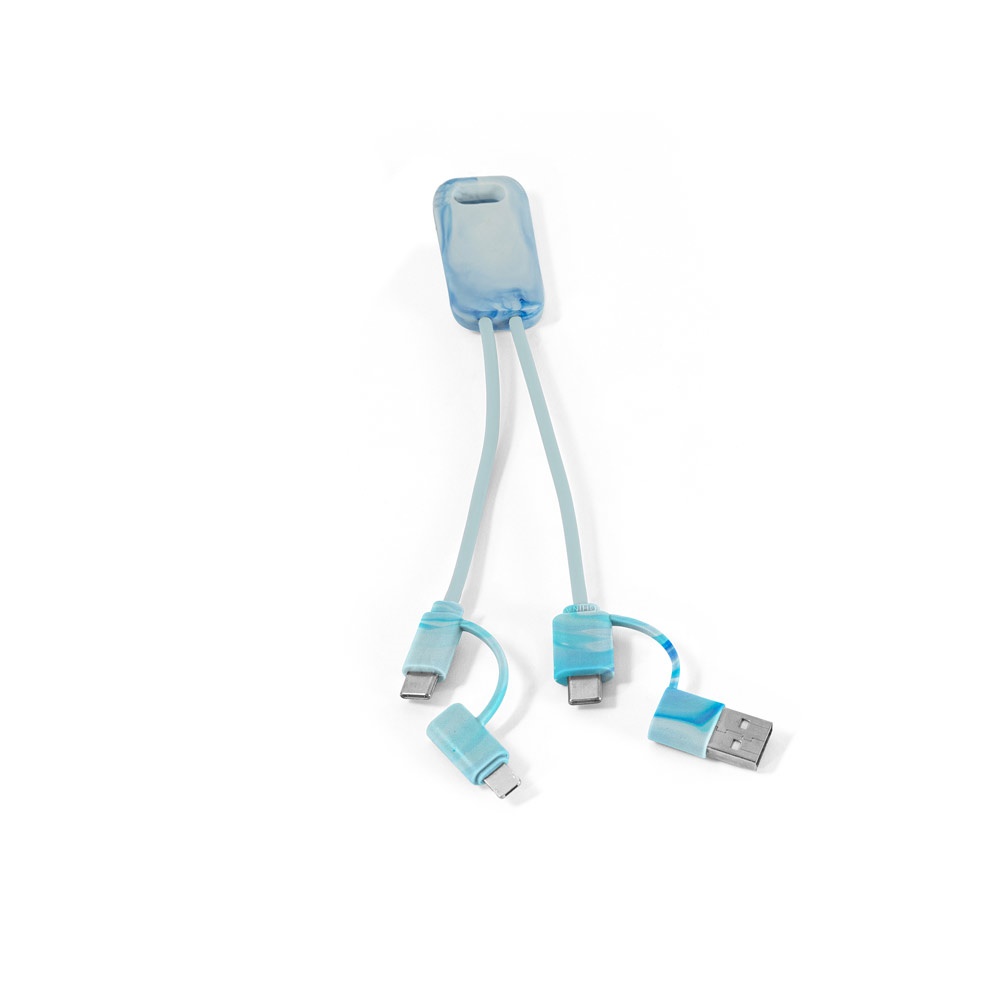 BERNERS. Cabo USB super rápido 6 em 1 em PET reciclado (100% rPET)