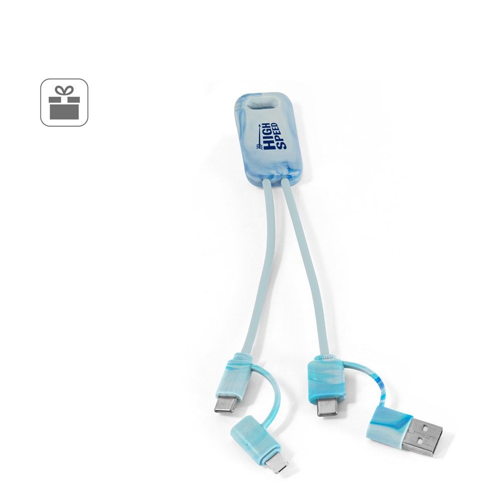 BERNERS. Superrýchly USB kábel 6 v 1 zo recyklovaného PET (100 % rPET)