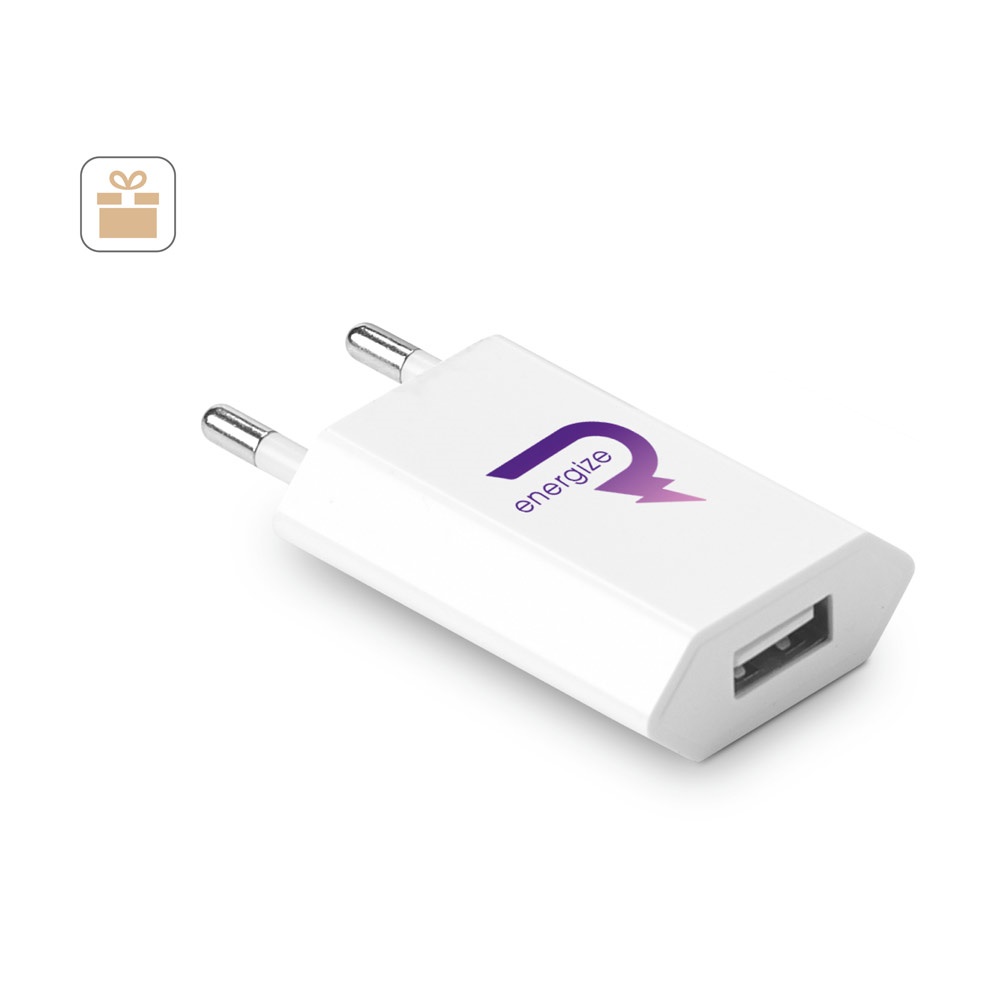 WOESE. USB-A adapter od 5W od 100% recikliranog ABS-a (100% rABS)