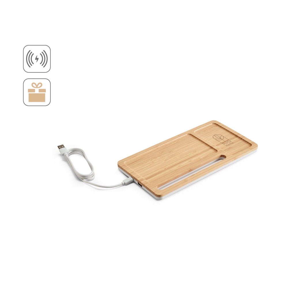 MOTT. Desktop organizator sa 15V bežičnim punjačem od bambusa i ABS-a