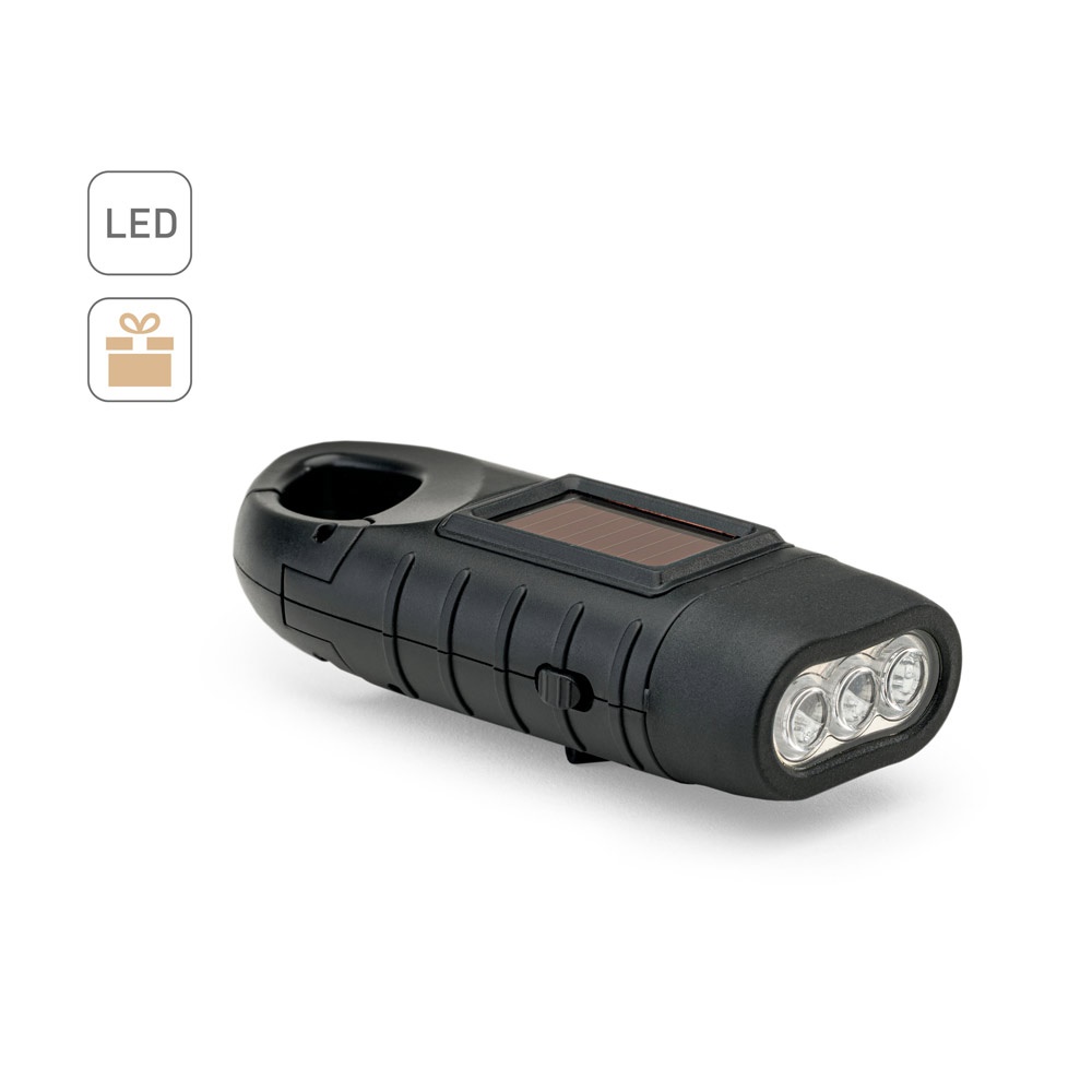 SOLARKY. Kompaktná baterka 0'5 W ABS s 3 bielymi LED diódami s výkonom 90 lúmenov
