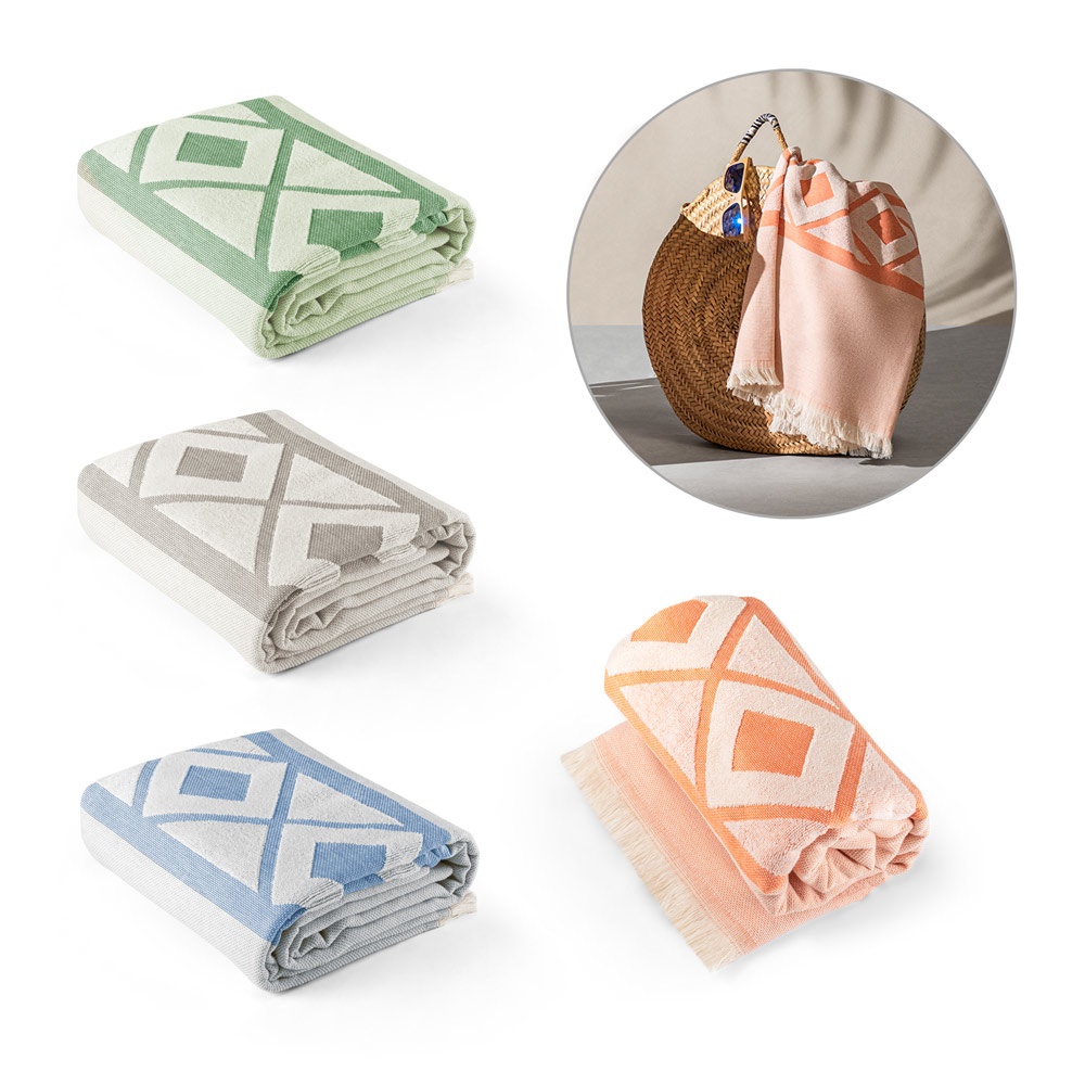 MALEK. Serviette de toilette multifonctionnelle et de bain (350g/m²) en coton léger et résistant (85%) et en coton recyclé (15%)