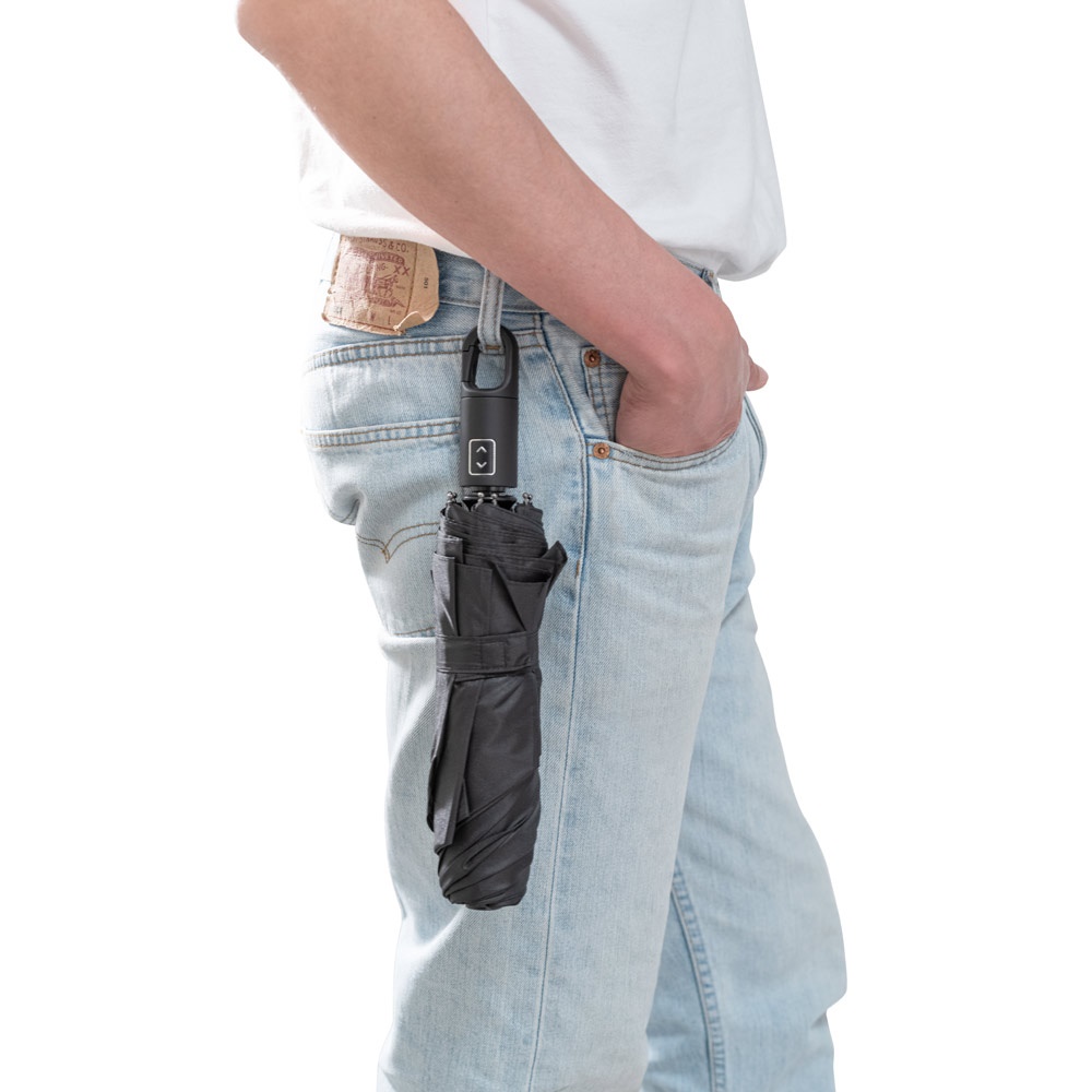 GUSTAVO. Parapluie pongé 190T polyester recyclé (100% rPET) avec ouverture et fermeture automatiques