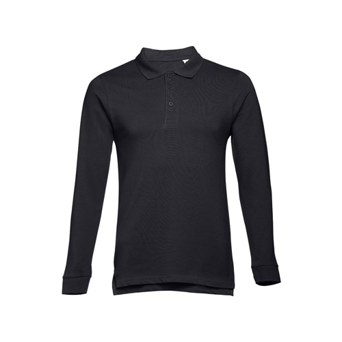 THC BERN II. Polo de manga comprida para homem em algodão cardado