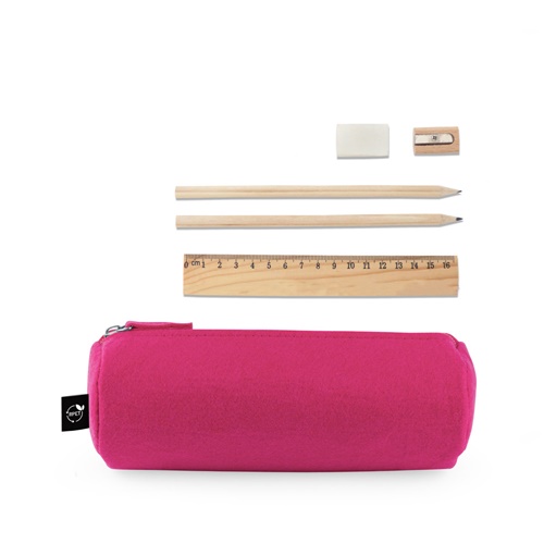 NOMAD. Estojo multifunções em feltro reciclado (100% rPET), com régua, lápis, borracha e afia