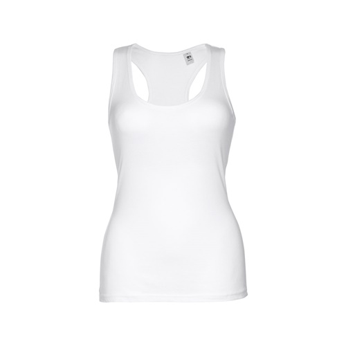 THC TIRANA WH. T-shirt sem mangas para senhora em algodão. Cor branca