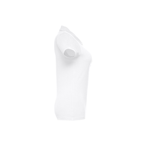 THC EVE WH. Polo cintado para senhora de manga curta em algodão cardado