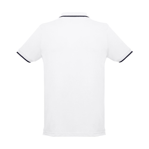 THC ROME WH. Polo bicolor para homem em algodão. Cor branca