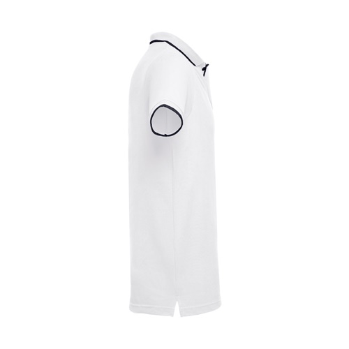 THC ROME WH. Polo bicolor para homem em algodão. Cor branca
