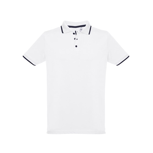 THC ROME WH. Polo bicolor para homem em algodão. Cor branca