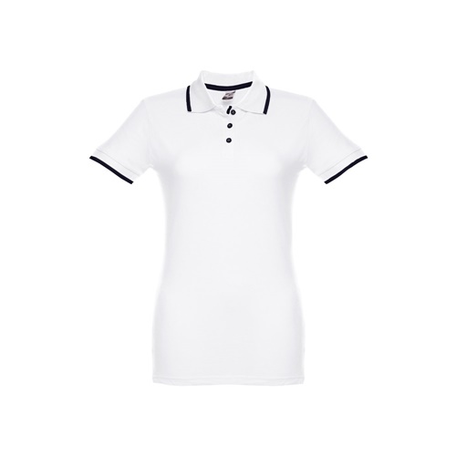 THC ROME WOMEN WH. Polo bicolor para senhora em algodão