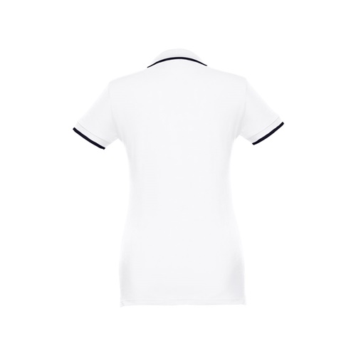 THC ROME WOMEN WH. Polo bicolor para senhora em algodão