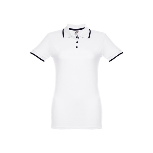 THC ROME WOMEN WH. Polo bicolor para senhora em algodão