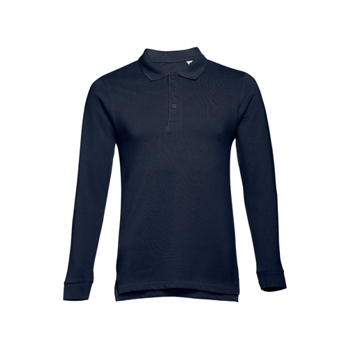 THC BERN. Polo de manga comprida para homem em algodão cardado