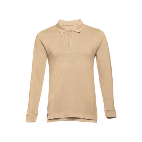 THC BERN. Polo de manga comprida para homem em algodão cardado