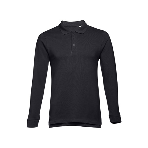THC BERN. Polo de manga comprida para homem em algodão cardado