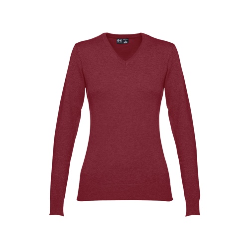 THC MILAN WOMEN. Pullover com decote em" V" para senhora em algodão e poliamida
